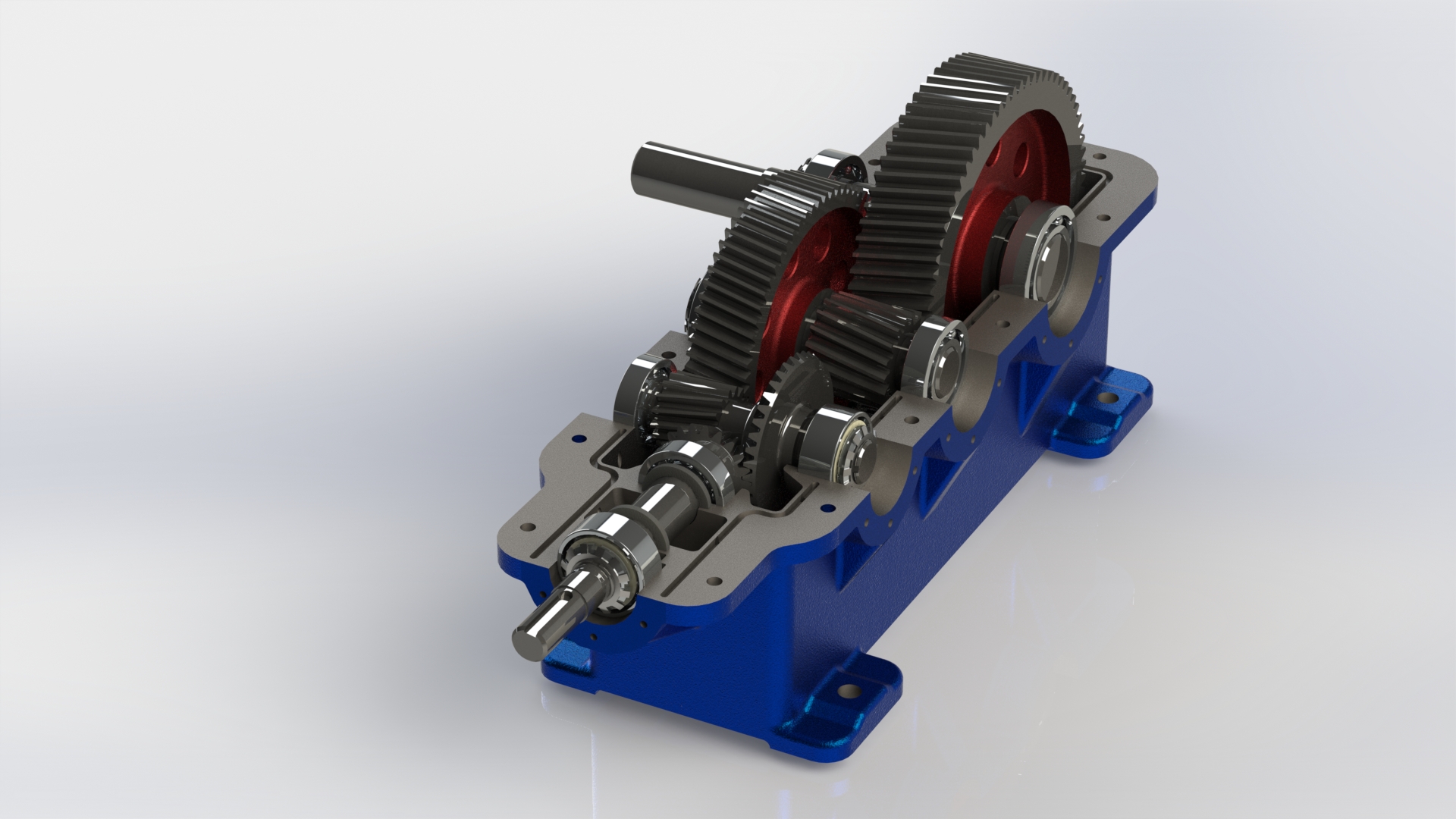 三级减速机solidworks图纸 减速器设计学习资料